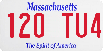 MA license plate 120TU4