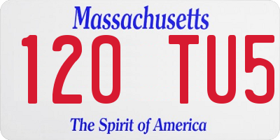 MA license plate 120TU5