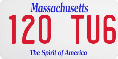 MA license plate 120TU6