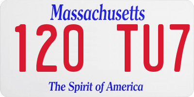 MA license plate 120TU7