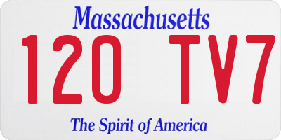 MA license plate 120TV7
