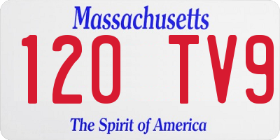 MA license plate 120TV9