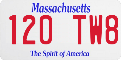 MA license plate 120TW8