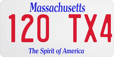 MA license plate 120TX4