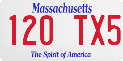 MA license plate 120TX5