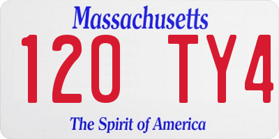 MA license plate 120TY4