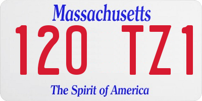 MA license plate 120TZ1