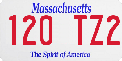 MA license plate 120TZ2