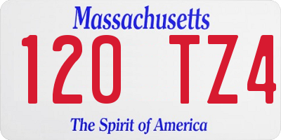 MA license plate 120TZ4