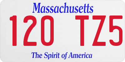 MA license plate 120TZ5