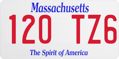 MA license plate 120TZ6