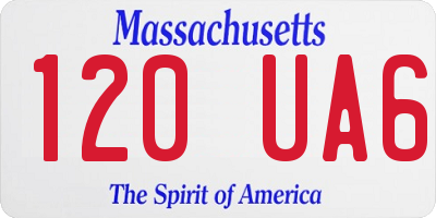 MA license plate 120UA6