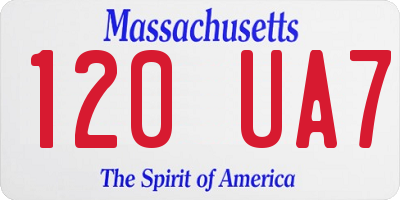 MA license plate 120UA7