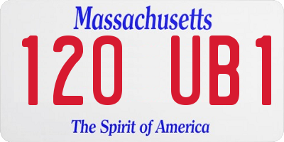 MA license plate 120UB1
