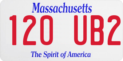MA license plate 120UB2