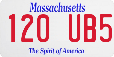 MA license plate 120UB5