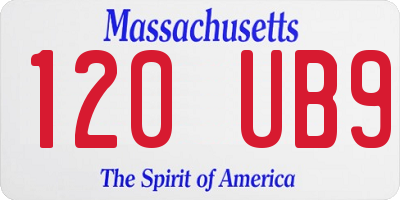 MA license plate 120UB9
