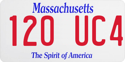 MA license plate 120UC4