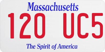 MA license plate 120UC5