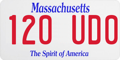 MA license plate 120UD0