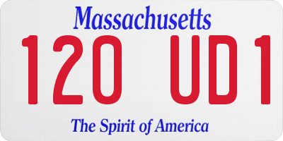MA license plate 120UD1