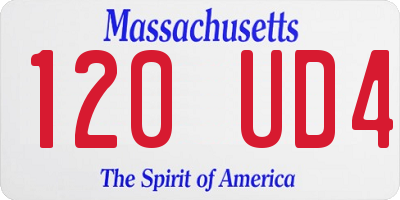 MA license plate 120UD4