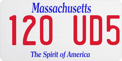 MA license plate 120UD5