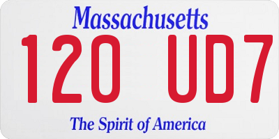 MA license plate 120UD7