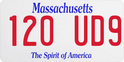 MA license plate 120UD9