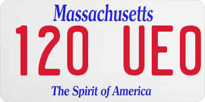 MA license plate 120UE0