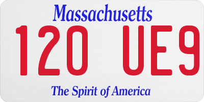 MA license plate 120UE9
