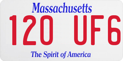 MA license plate 120UF6