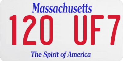 MA license plate 120UF7