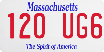 MA license plate 120UG6