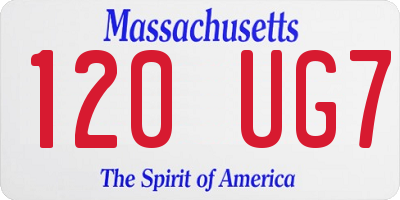 MA license plate 120UG7