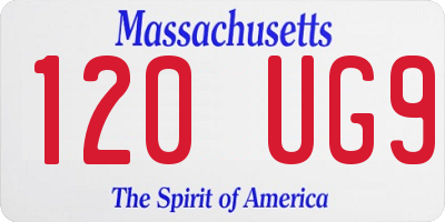 MA license plate 120UG9