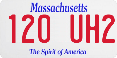 MA license plate 120UH2