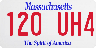 MA license plate 120UH4