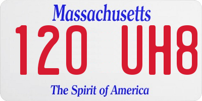 MA license plate 120UH8