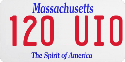 MA license plate 120UI0