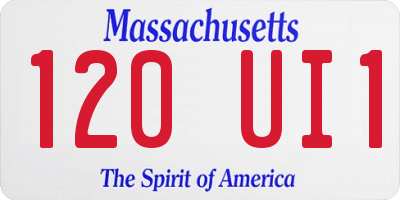 MA license plate 120UI1