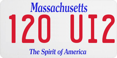 MA license plate 120UI2