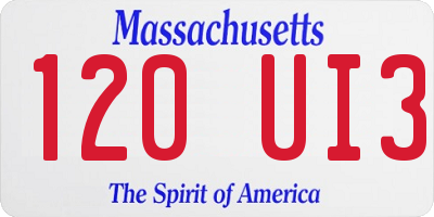 MA license plate 120UI3
