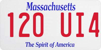 MA license plate 120UI4