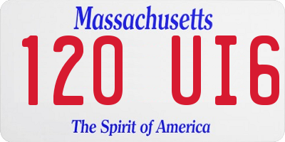 MA license plate 120UI6