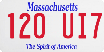 MA license plate 120UI7