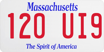 MA license plate 120UI9