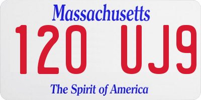 MA license plate 120UJ9