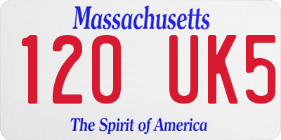 MA license plate 120UK5