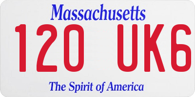 MA license plate 120UK6